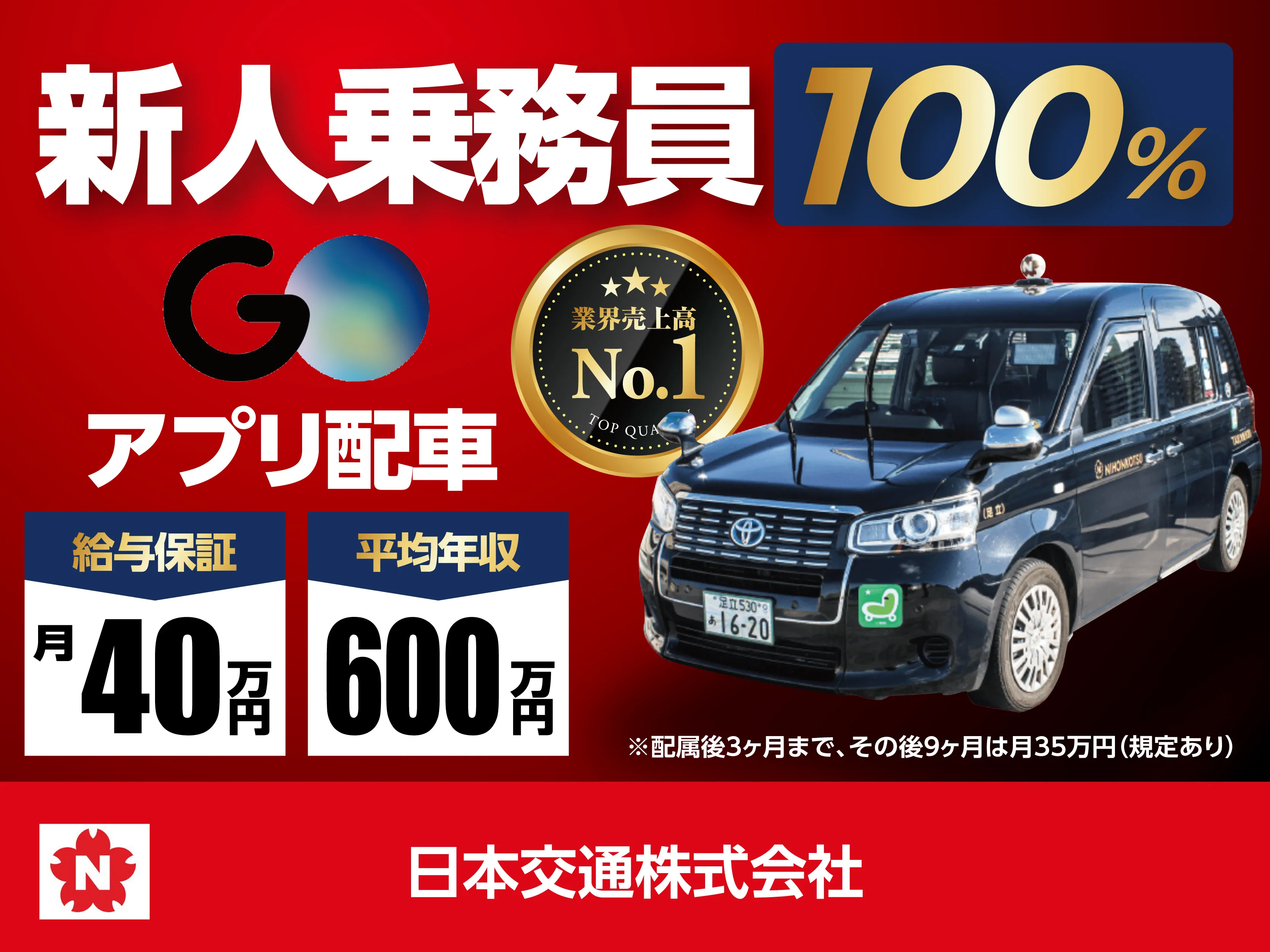 日本交通株式会社 千住営業所｜東京都足立区｜タクシードライバー求人